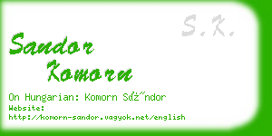 sandor komorn business card